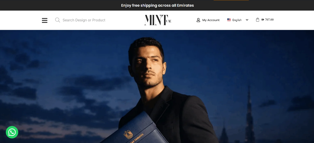 MINT UAE storefront full desktop preview