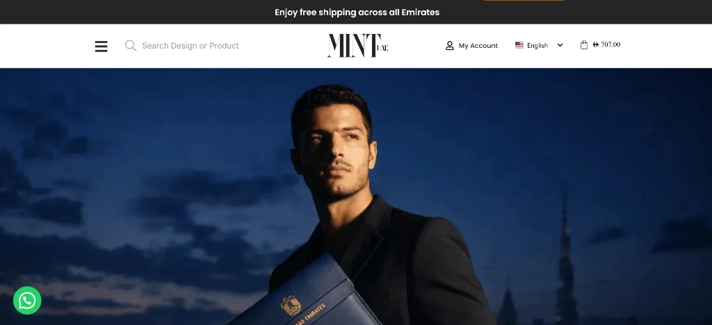 MINT UAE storefront website screenshot